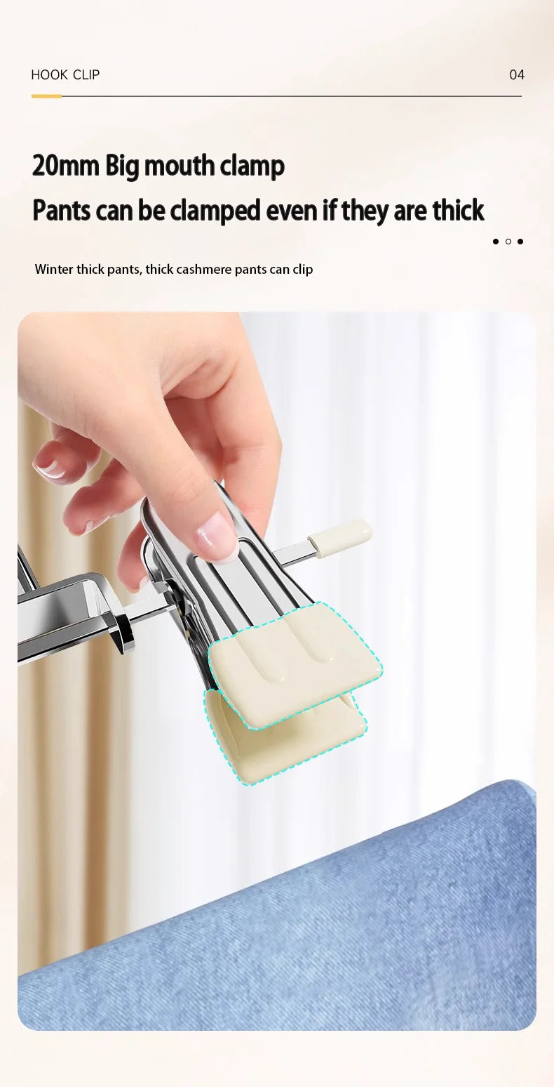 Stainless Steel Multi-Functional Clothes Hanger Clips – Wardrobe Organizer