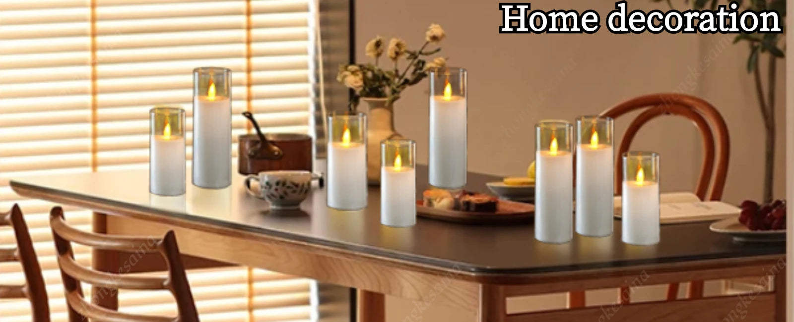 10-180PCS Wedding Led Candles Artificial Candles Led Flickering Flameless Candles with Batteries Operated Home Decor Acrylic Cup