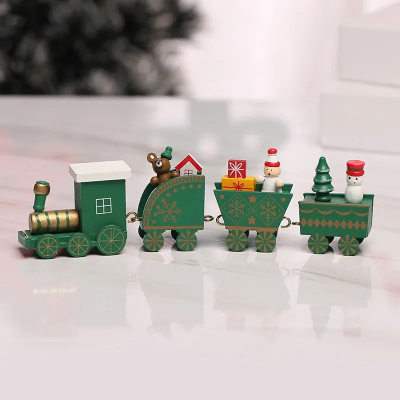 Wooden Christmas Small Train Xmas Ornaments Merry Christmas Decor For Home Happy New Year 2025 Creative Kids Naviidad Gifts Gift