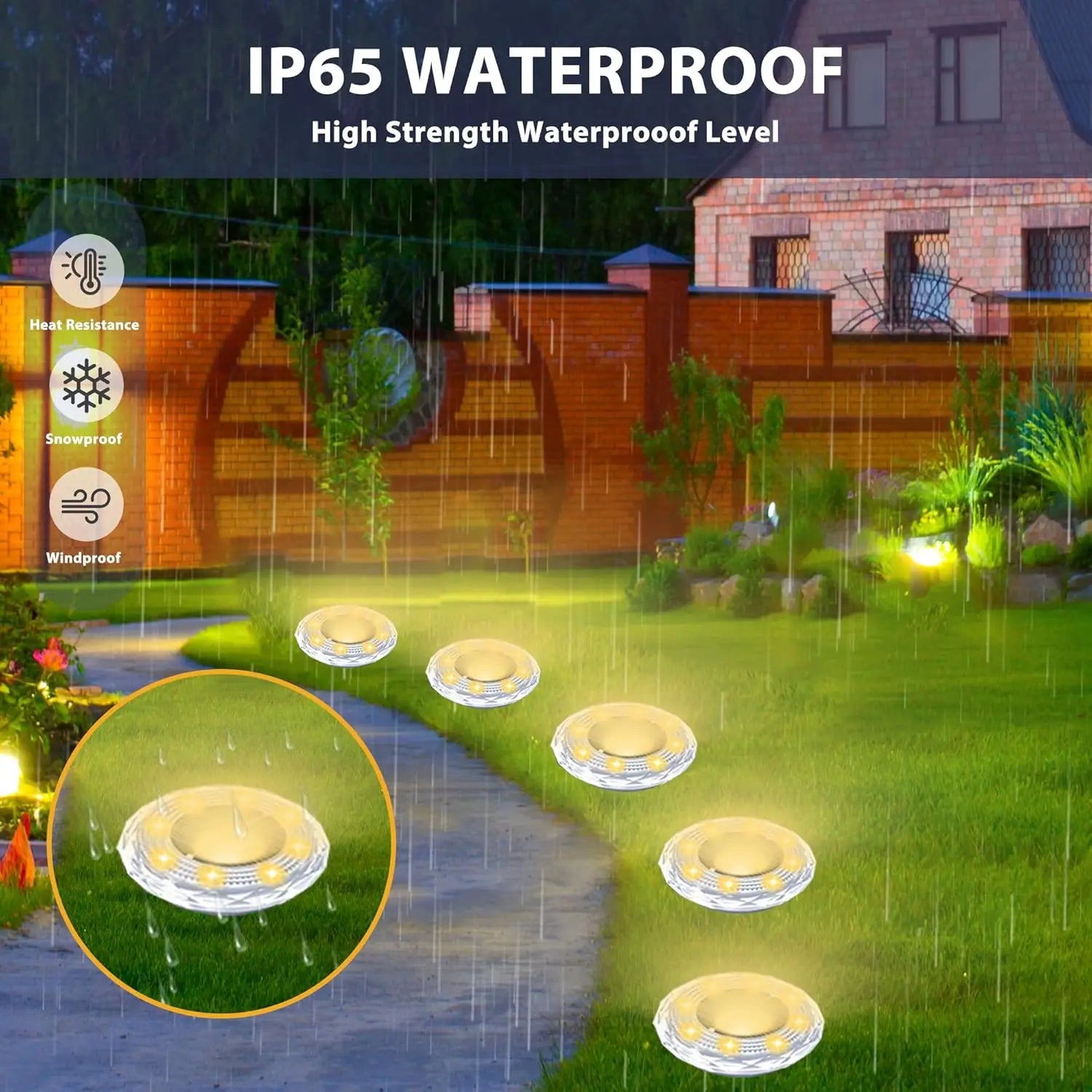 4/8PCS Solar Lawn Lights Outdoor 8 LED Solar Underground Lamp Waterproof Solar Buried Light for Garden Patio Pathway Landscape