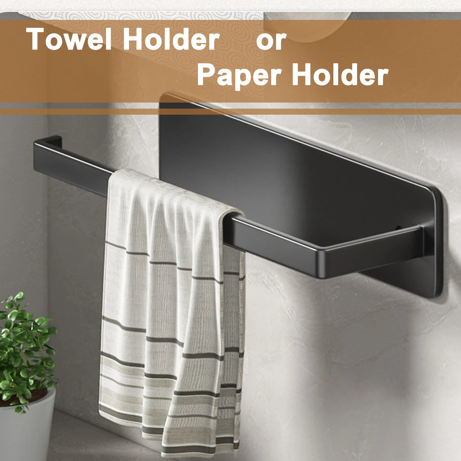 Kitchen Paper Towel Holder Adhesive Tissue Hanger Toilet Roll Paper Dispenser Cabinet Storage Napkin Rack Bathroom Accessories