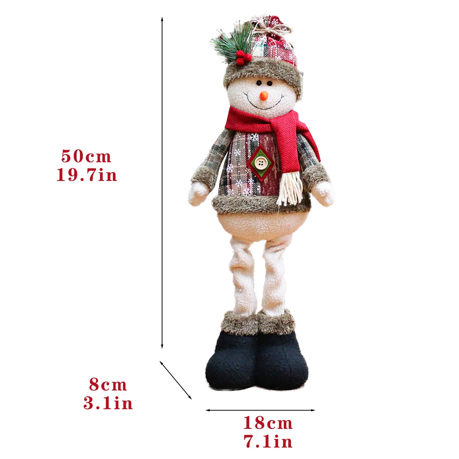 3PCS Christmas Decorative Christmas Dolls Reindeer Snowman Santa Claus Standing Doll New Year Ornament Christmas Merry Christmas
