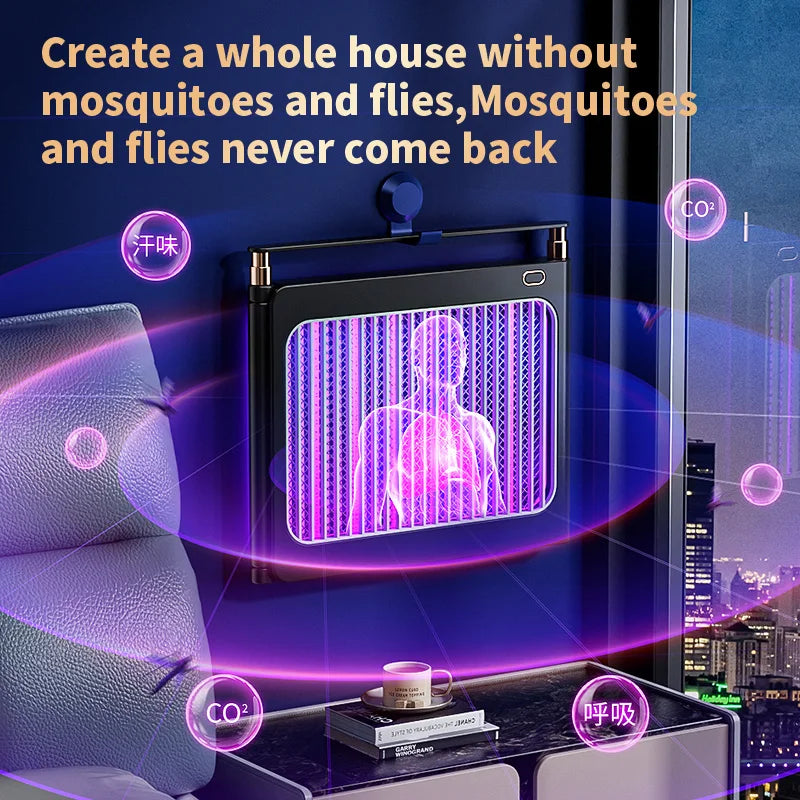 Rechargeable Energy Saving Mosquito Killer Lamp UV Trap Shock Safe Design 100㎡ Coverage Auto On Off No Chemicals Indoor Outdoor