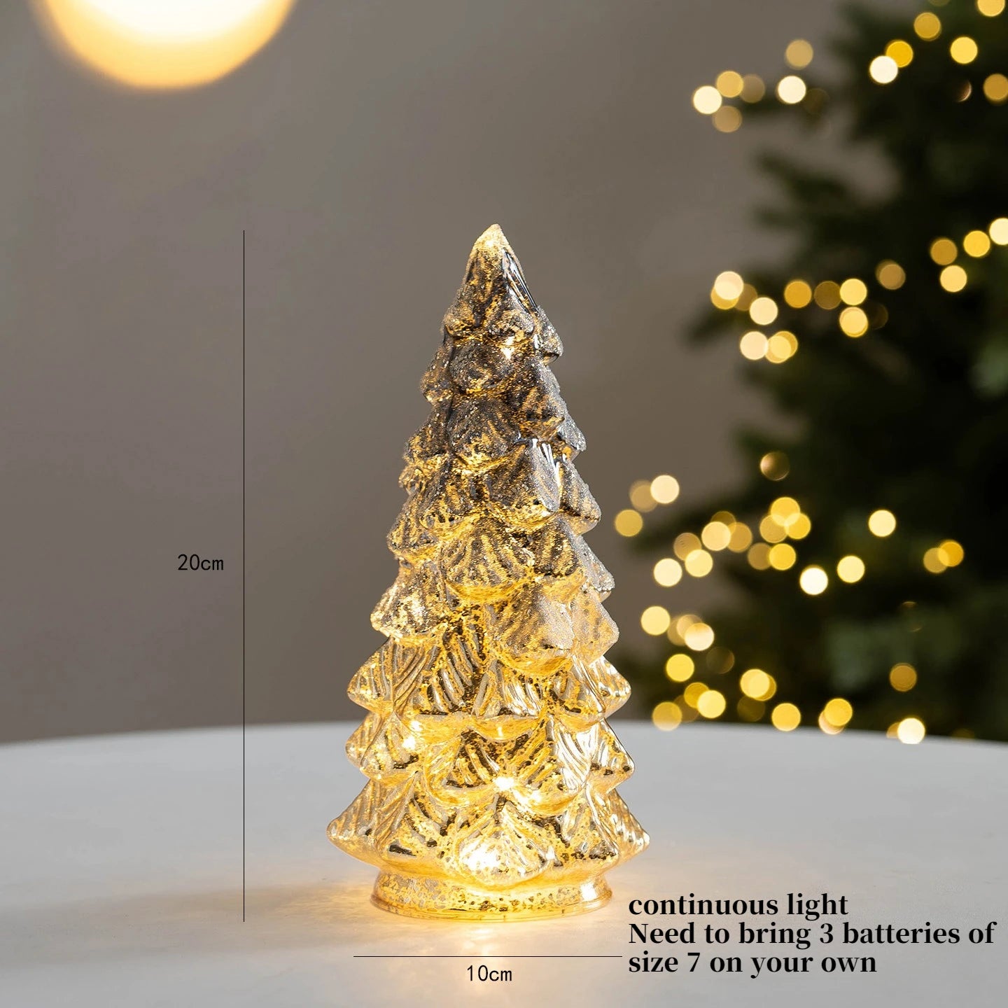 Portable Christmas Tree Night Light | 100% Cordless for Bedroom Desk | Battery Not Included | Romantic Xmas Decor Gift