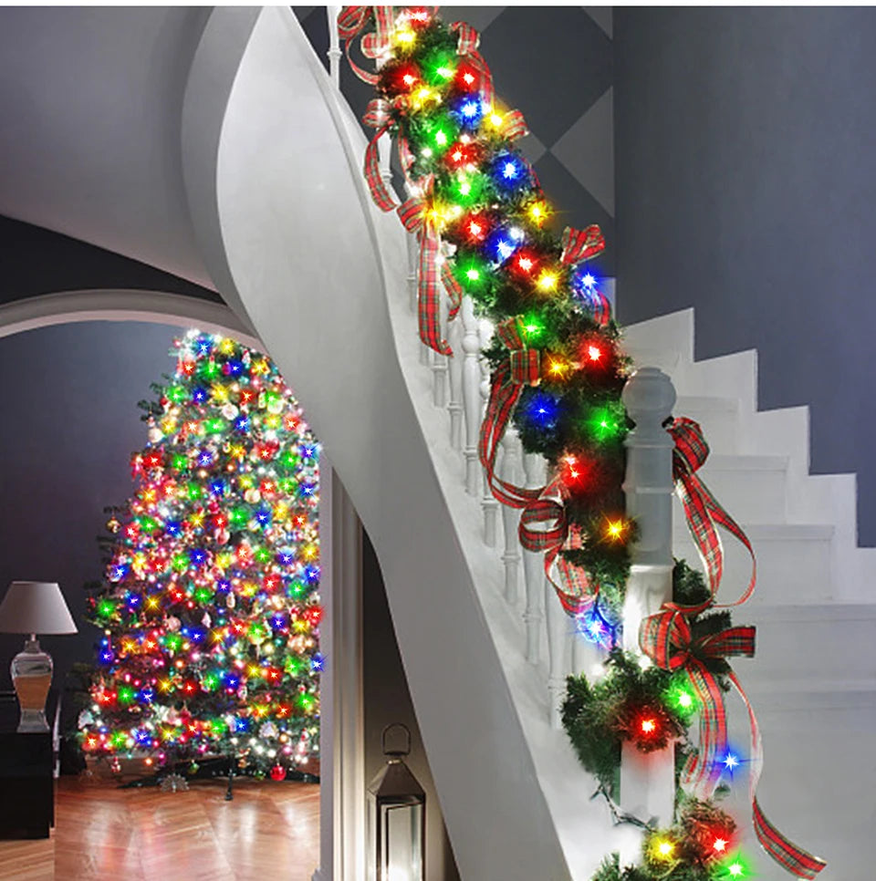 Outdoor LED String Lights Garland 100M Waterproof Fairy Light Festoon 220V Copper Wire Chain Lamp Christmas Wedding Party Decor