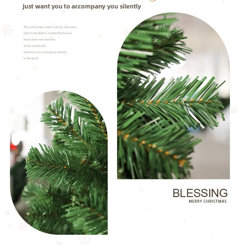 Christmas Tree Cryptic Eco-Friendly PVC Artificial Christmas Decorations 1.8m 2.1m Green Solid Tree