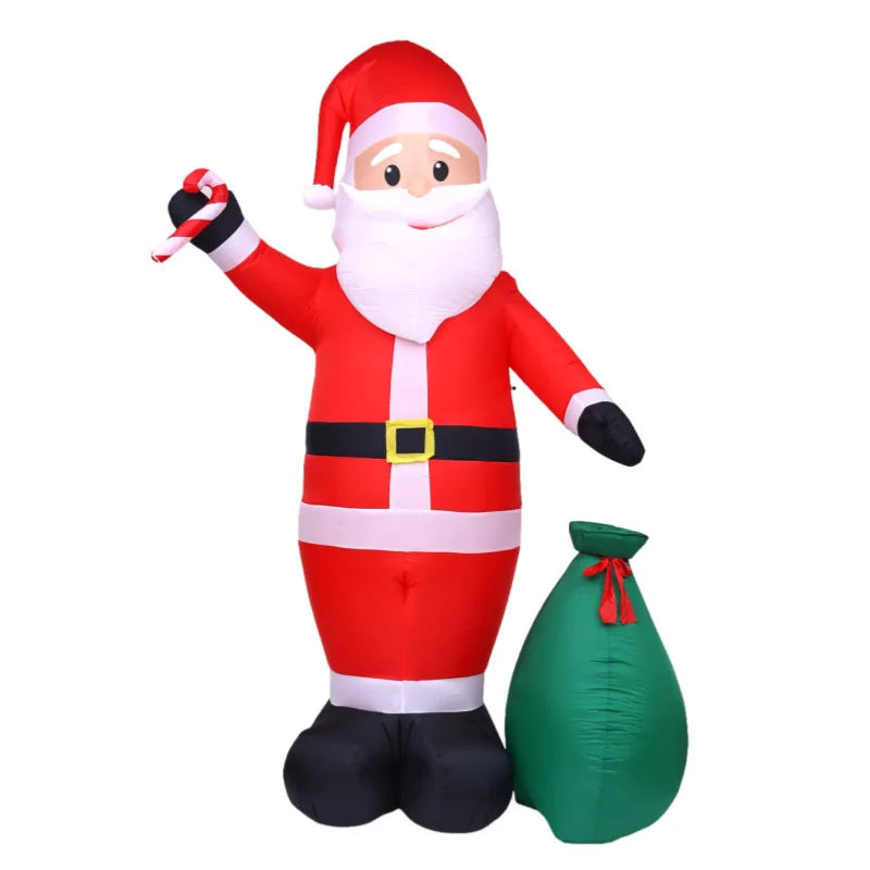 6/12FT Large Christmas Inflatables Santa Carrying Gift Bags Decoration Blow Up Xmas Toys Outdoor Courtyard Garden Party Decor