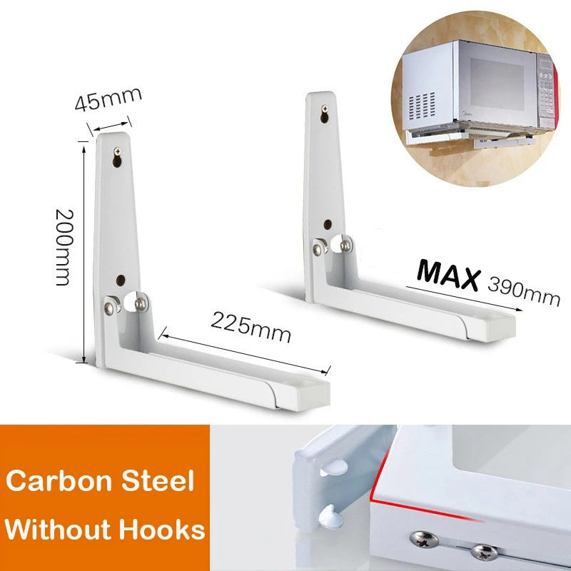 Microwave Oven Holder Folding Rack Stainless Steel Kitchen Shelf Foldable Retractable Bracket Oven Rack Hooks Telescopic Shelves
