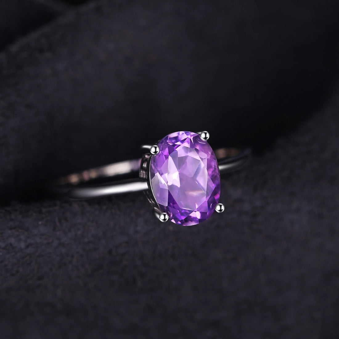 JewelryPalace Rose Gold Yellow Gold Plated Oval Natural Amethyst Citrine Garnet Topaz Peridot 925 Sterling Silver Ring for Women