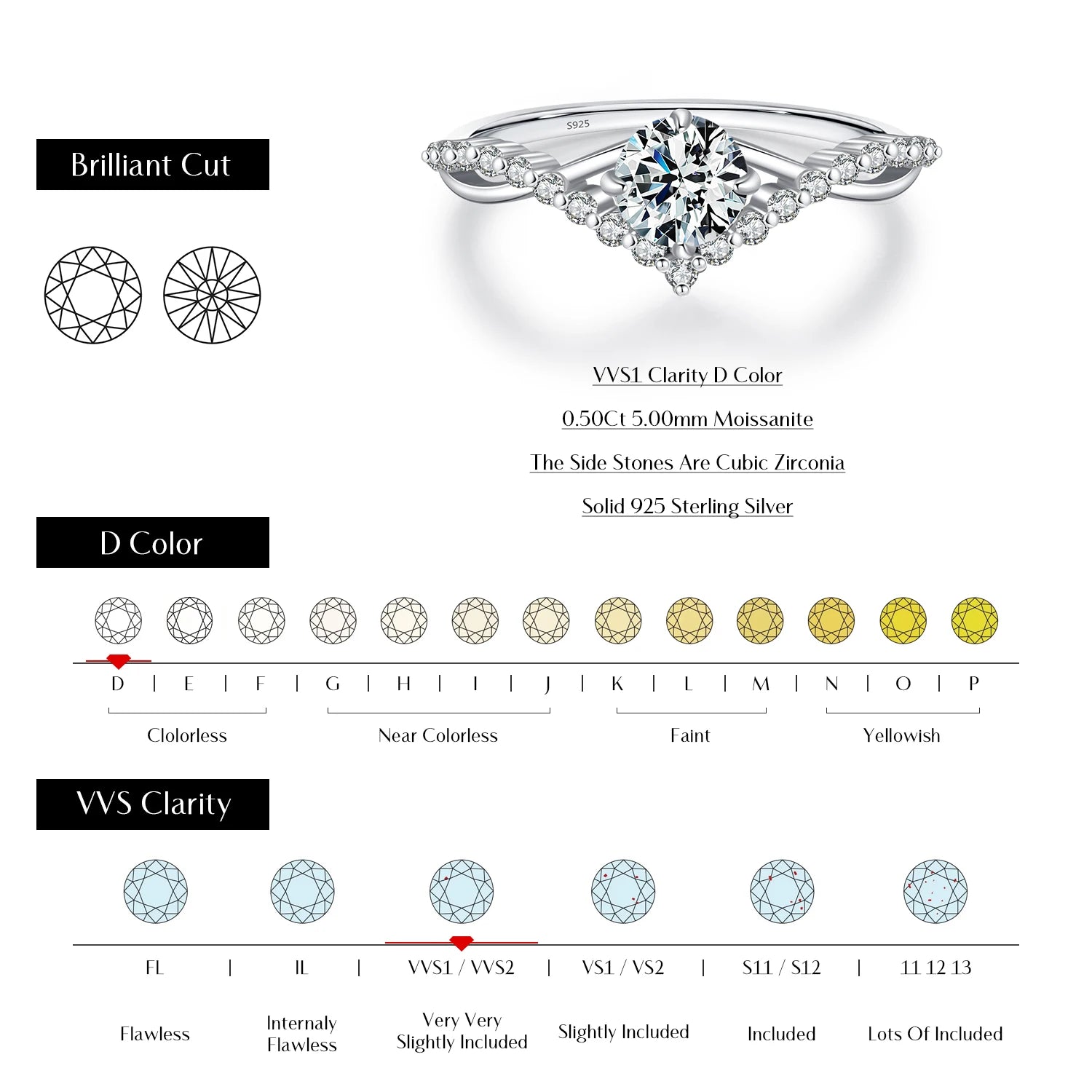 MODIAN Crown D Color Moissanite Ring Delicate Lab Diamond Ring 925 Sterling Silver For Women Wedding Engagement Jewelry