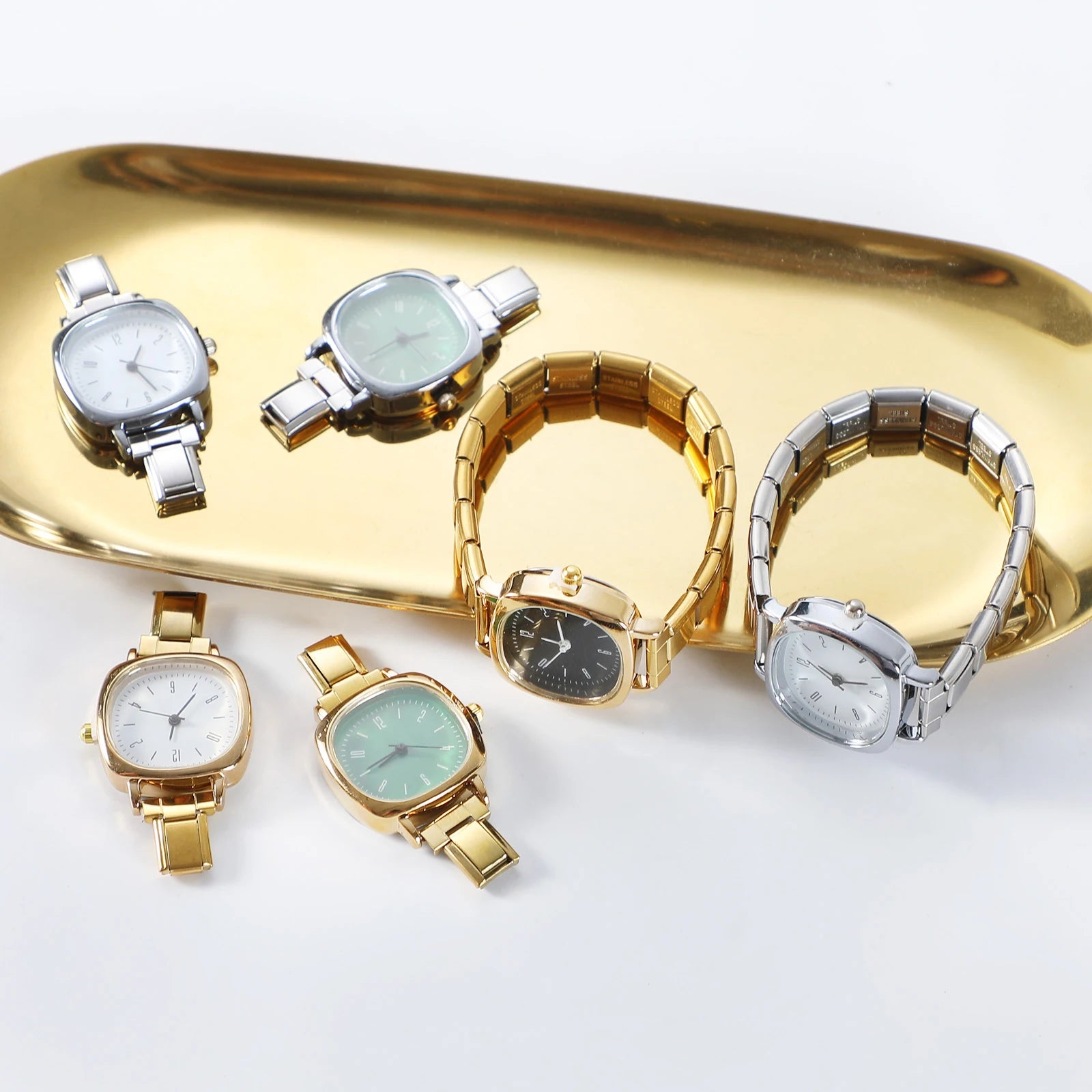 2025 New Fashion 1PC Men Women's Stainless Steel Round Simple Watch Bracelet Bangle For Friend Wife Birthday Gift DIY Jewelry