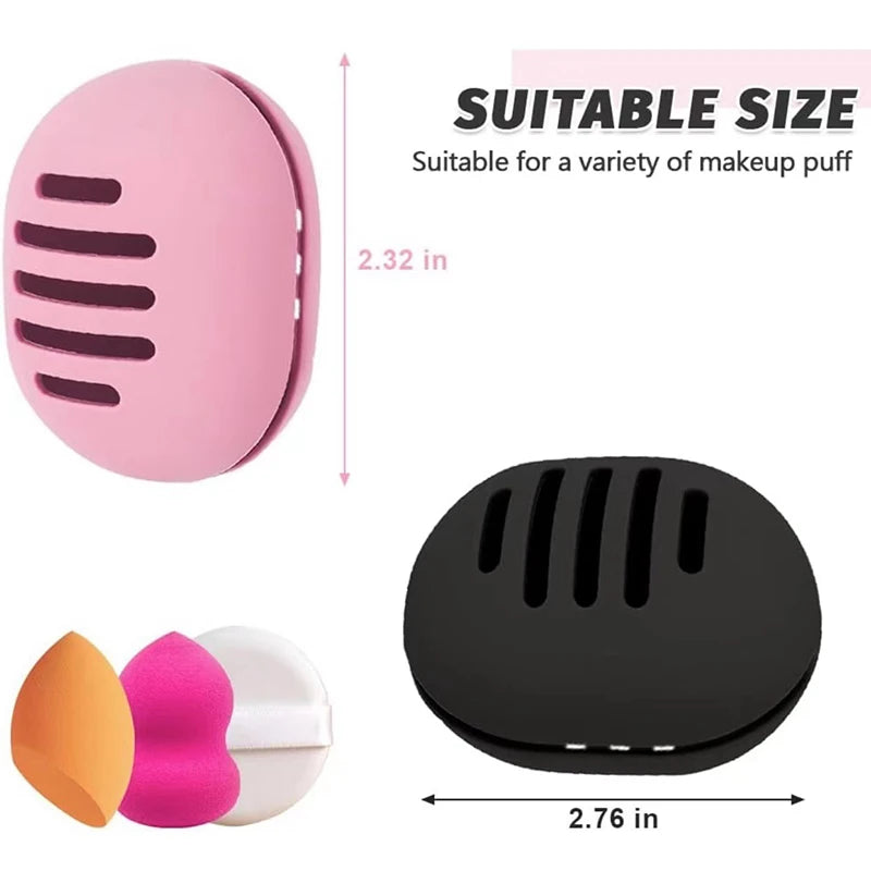 1PC Makeup Sponge Holder Eco-Friendly Silicone Multi-hole Beauty Sponge Storage Case Travel Protable Cosmetic Puff Holder Box