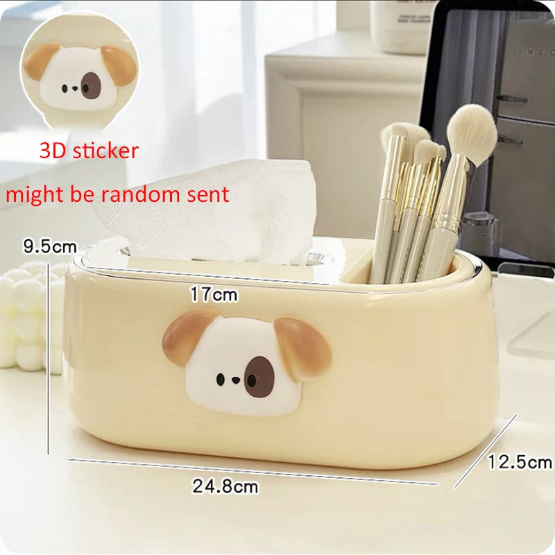 Kawaii Napkin Holder For Table Kitchen Tissue Box Luxury Tissue Case Organizer Box Home Decor Makeup Brush Storage Container