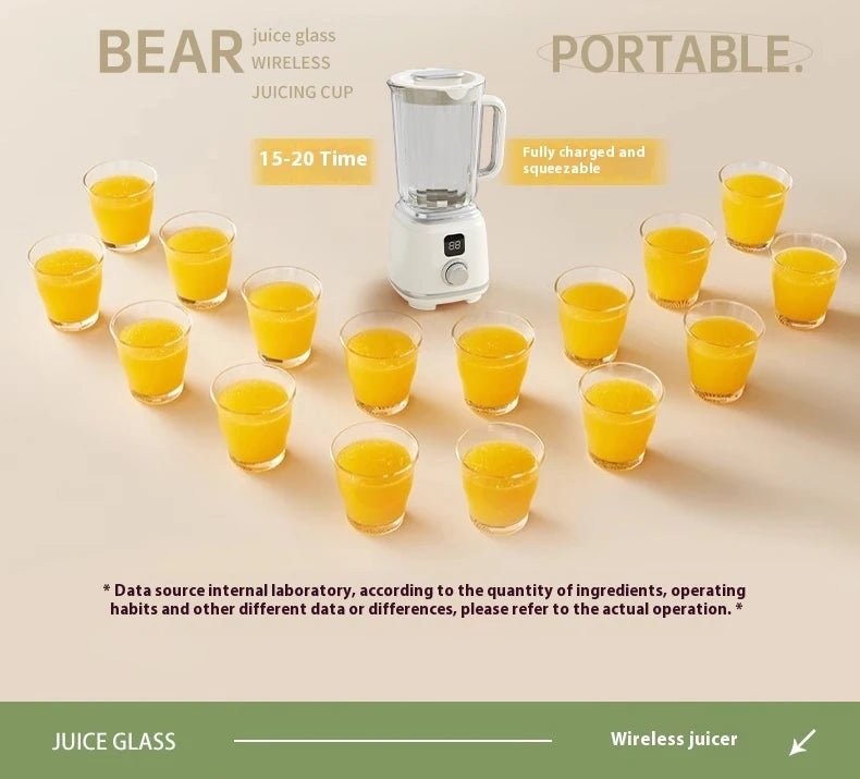 Portable Rechargeable Juicer Blender USB 2 in 1 Fruit Juice Extractor Quiet Operation for Travel Outdoor Baby Food Smoothie