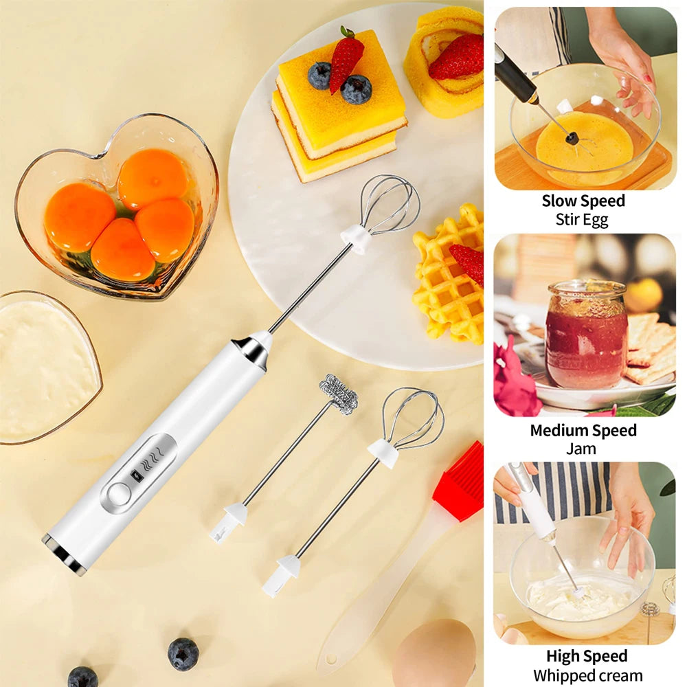 Coffee Milk Frother Handheld Milk Foamer Blenders For Kitchen Egg Blender Electric Whisk Drink Mixer For Matcha Cappuccino