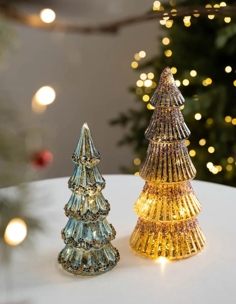 Portable Christmas Tree Night Light | 100% Cordless for Bedroom Desk | Battery Not Included | Romantic Xmas Decor Gift