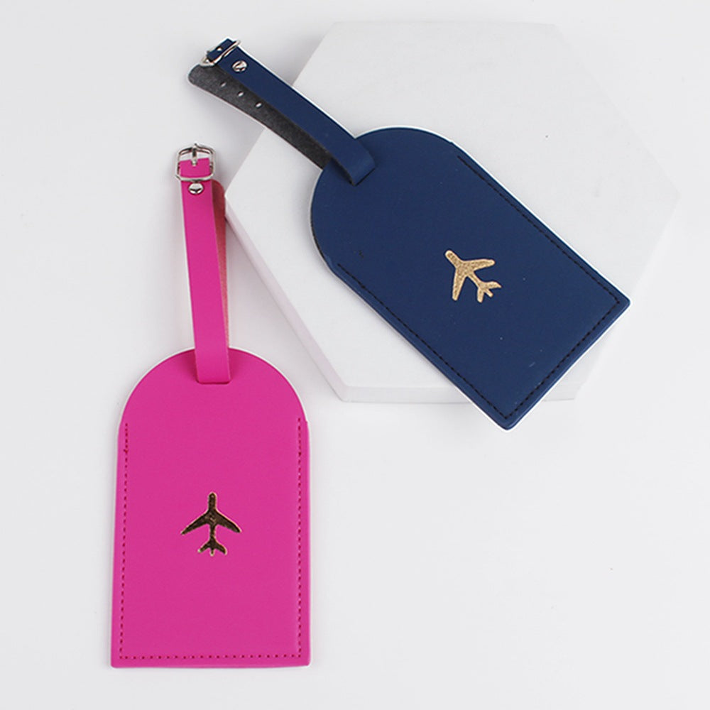 Luggage Tag Suitcase Luggage Label PU Leather Baggage Boarding Bag Tag Portable Travel Accessories Name ID Address Holder