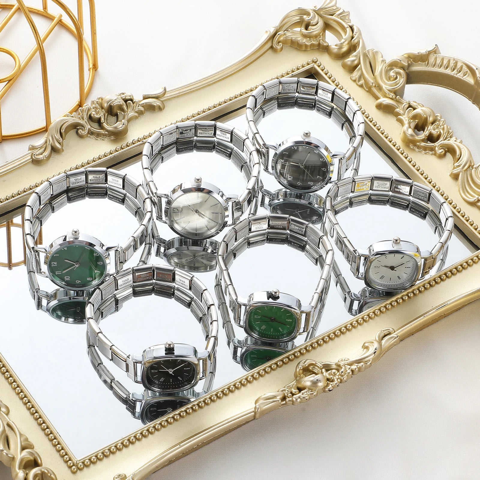 2025 New Fashion 1PC Men Women's Stainless Steel Round Simple Watch Bracelet Bangle For Friend Wife Birthday Gift DIY Jewelry