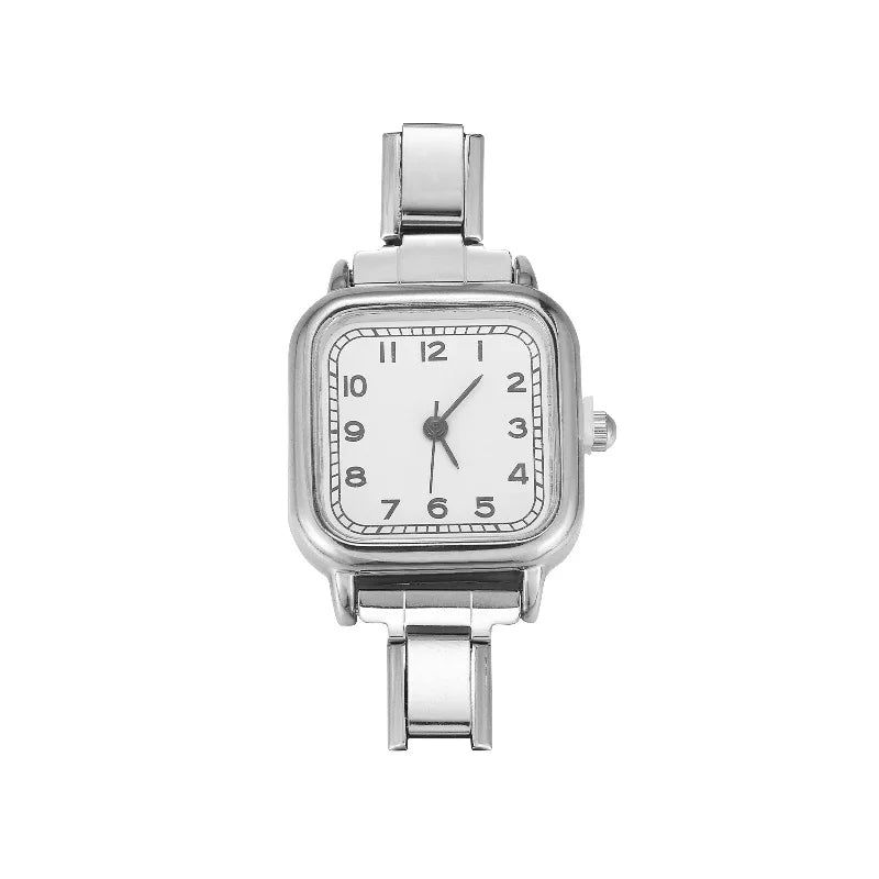 Fashion Watch Women's DIY 9MM Width Italian Elastic Charm Stainless Watch Header Linker Bracelet Jewelry Birthday Gift