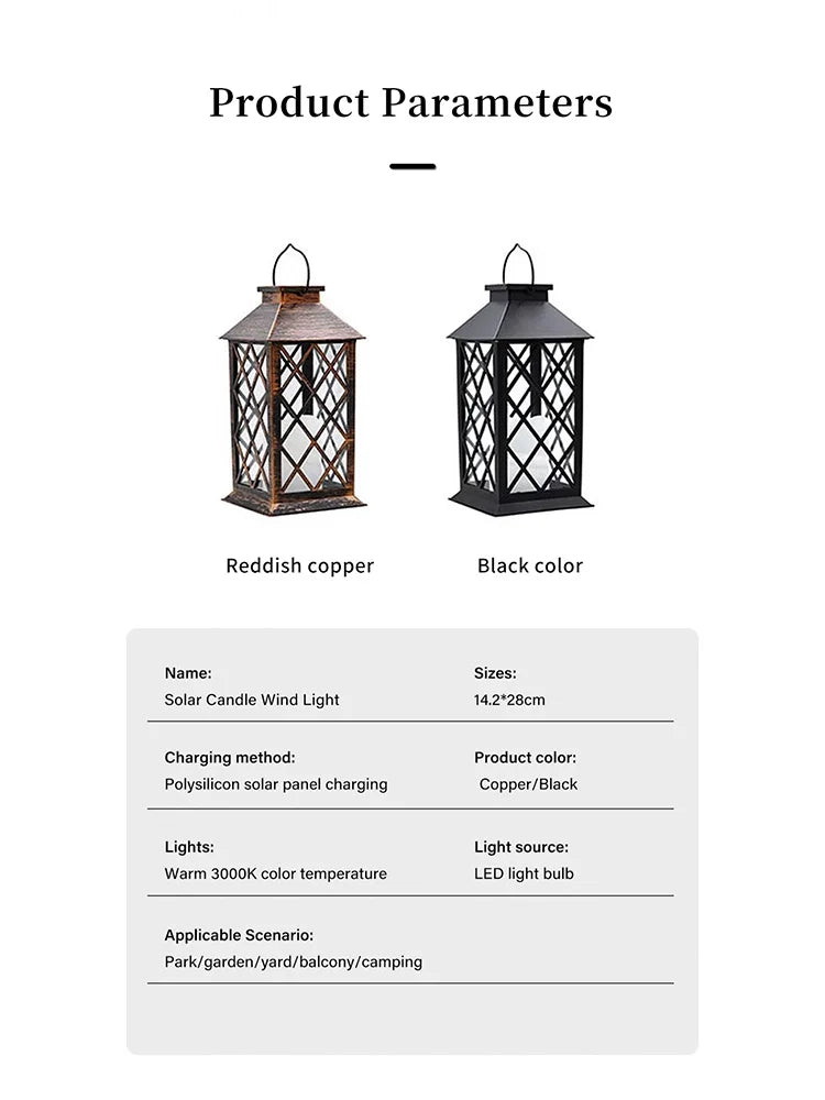Garden Solar Palace Lantern Led Light Lawn Landscape Hanging Atmosphere Candle Lamp Floor Outdoor Solar Garden Decor Lighting