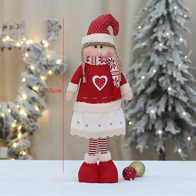 60cm Christmas Large Santa Claus Dolls Ornaments Standing Santa Figurine Doll Christmas Home Decoration Kids Gift navidad