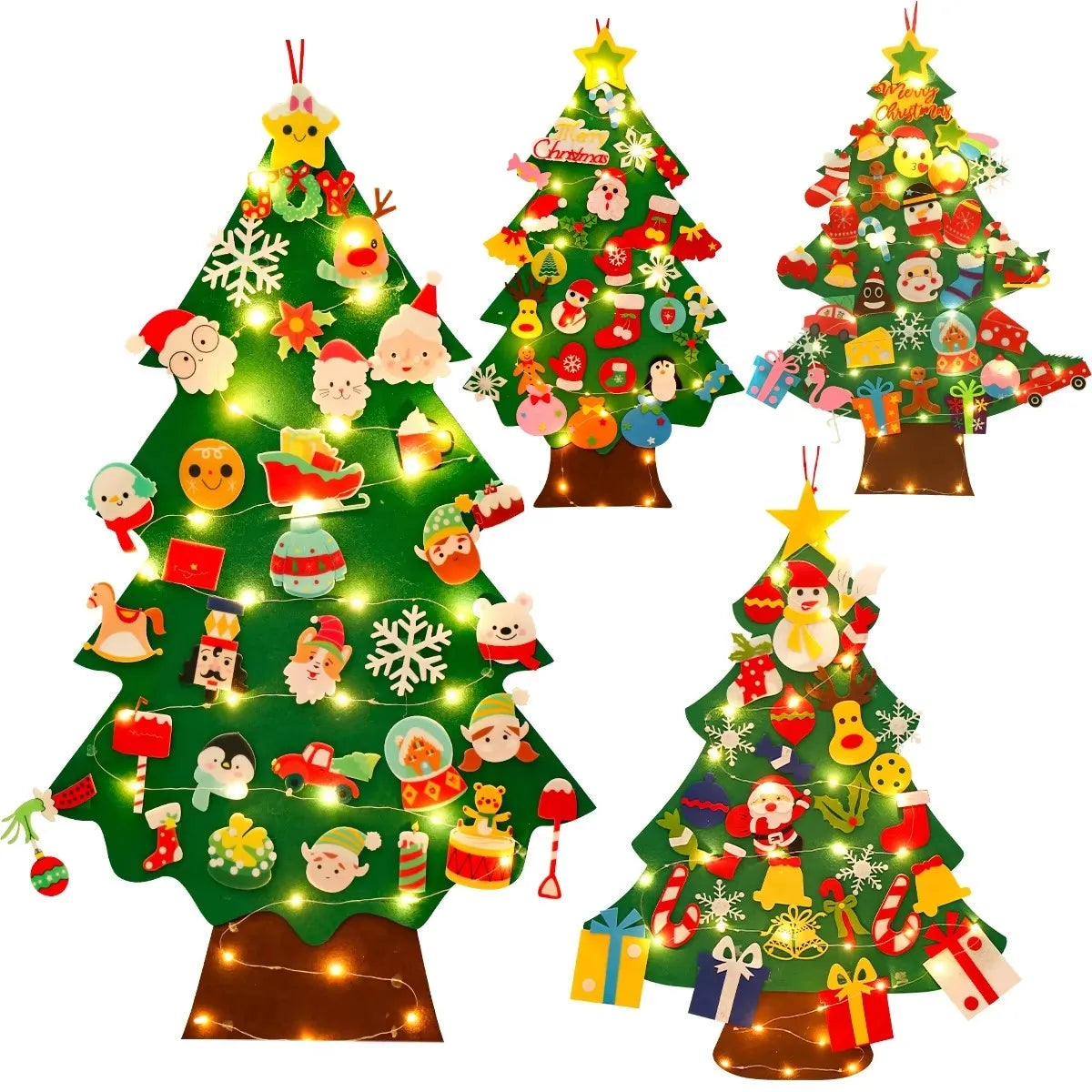 DIY Felt Christmas Tree Christmas Decoration for Home Navidad 2022 New Year Christmas Ornaments Santa Claus Xmas Kids Gifts
