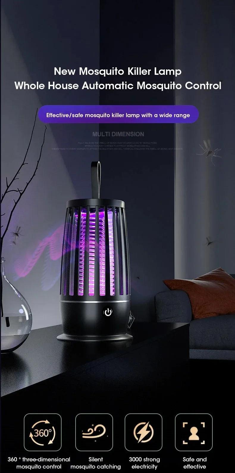 Mosquito Killer Lamp Wired Outdoor Repellent Mosquito zapper Bug zapper Electric insect killer Mosquito Swatter Outdoor