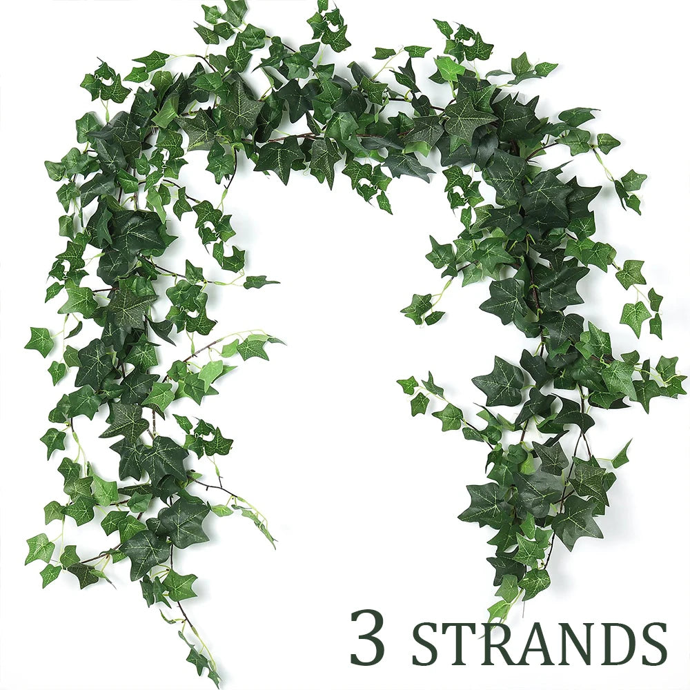 3/6PCS Artificial Vines Ivy Garland 6Ft Fake Vine Leaves Ivy Faux Hanging Plants for Indoor Outdoor Home Wall Wedding Room Decor