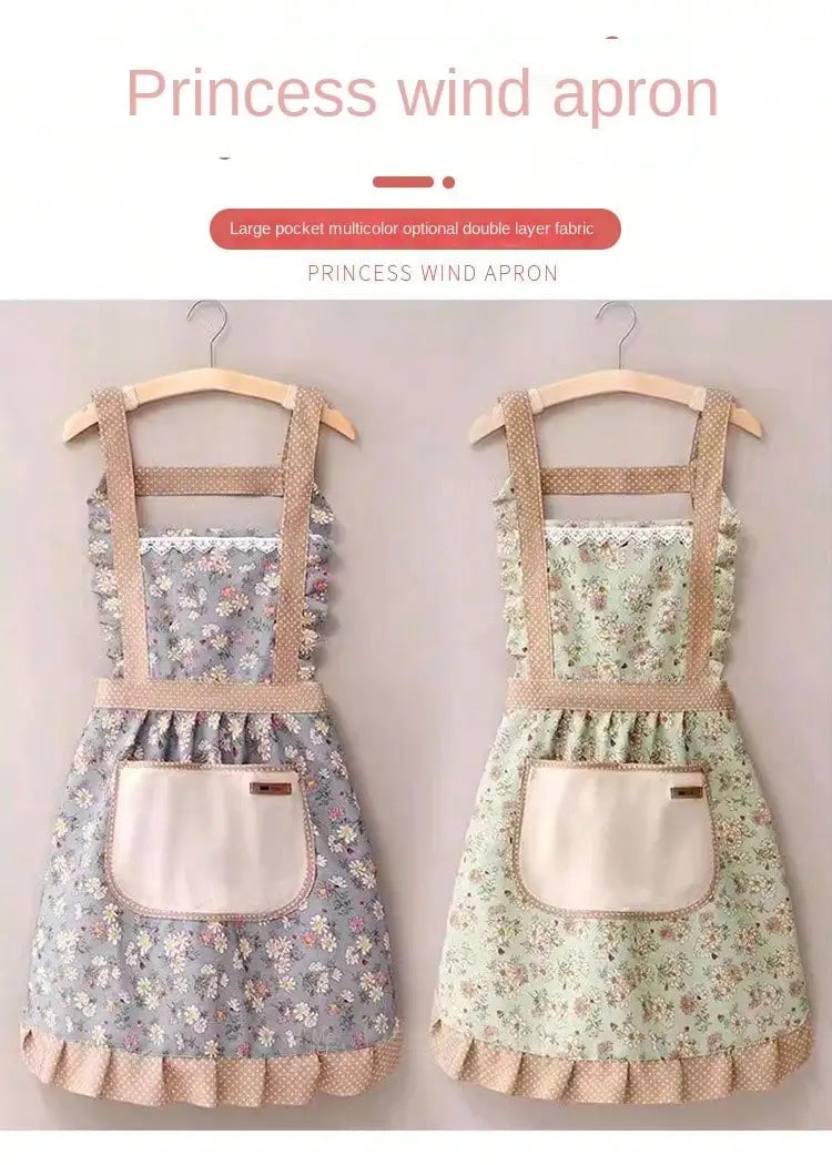 Home & Living, Kitchen & Dining, Kitchen Tools & Gadgets, Canvas Floral Hand Wipe Apron, Kitchen Home Cooking Oil and Stain Resistan