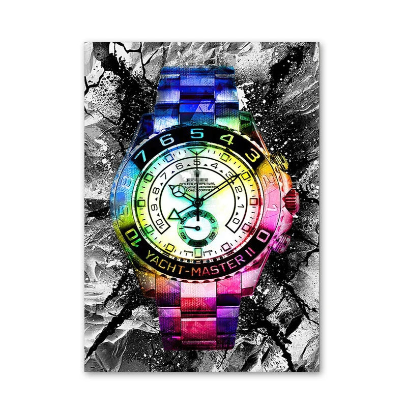 Abstract Luxury Watch Poster Printing, Fashion Watch Canvas Wall Art For Living Room, Office and Home Decoration