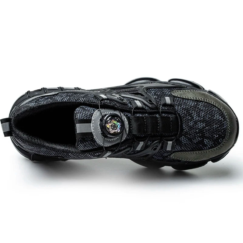 Rotating Button Steel Toe Safety Shoes – Lightweight Puncture-Proof Work Boots for Men