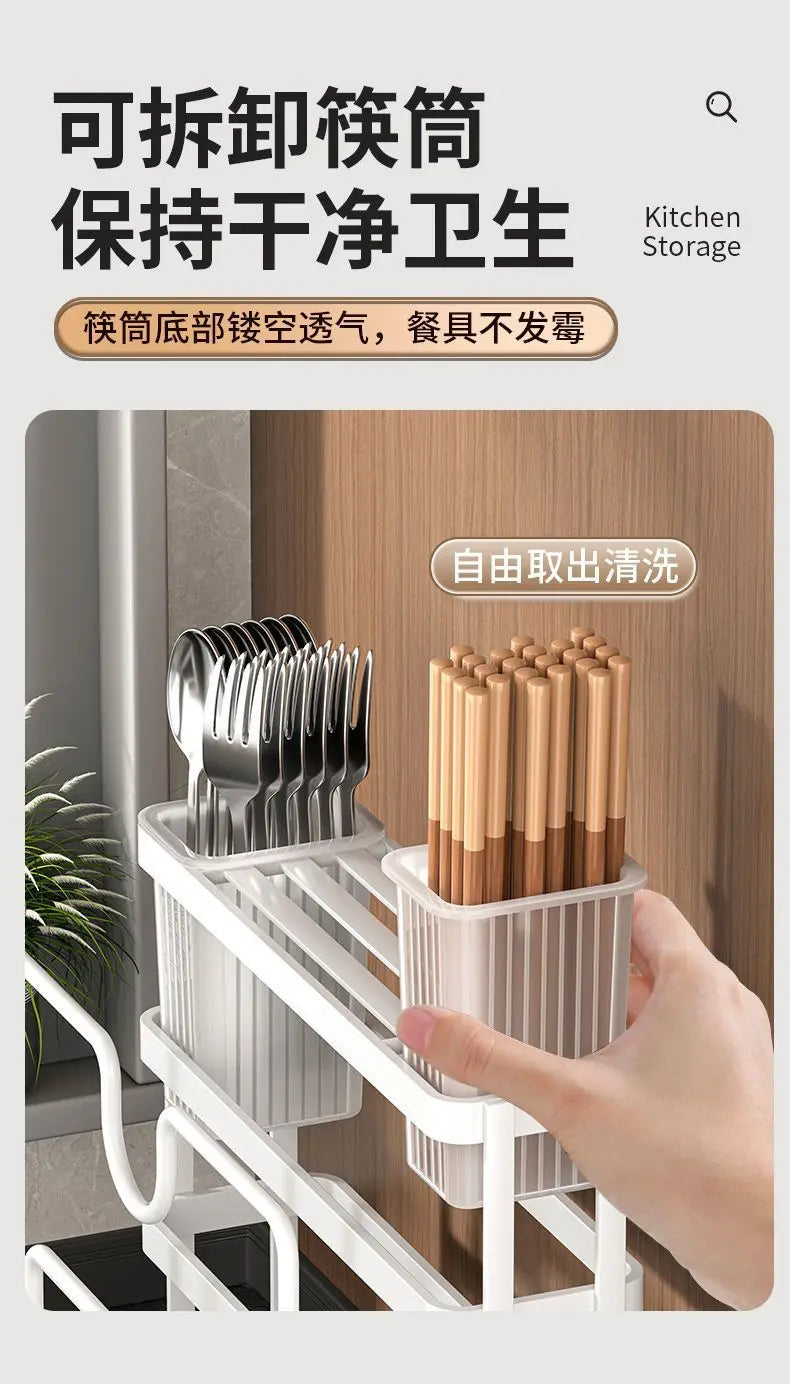 Kitchen knife holder, chopstick cage, storage rack, household multifunctional countertop, cutting board rack, vegetable board