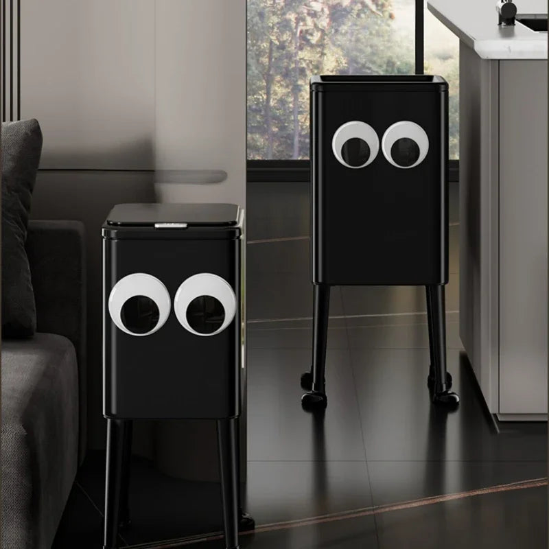 Kitchen Eye-Catching Garbage Can High-Standing Trash Bin Stylish Home Living Room Roller Creative Mobile Bedroom Bin