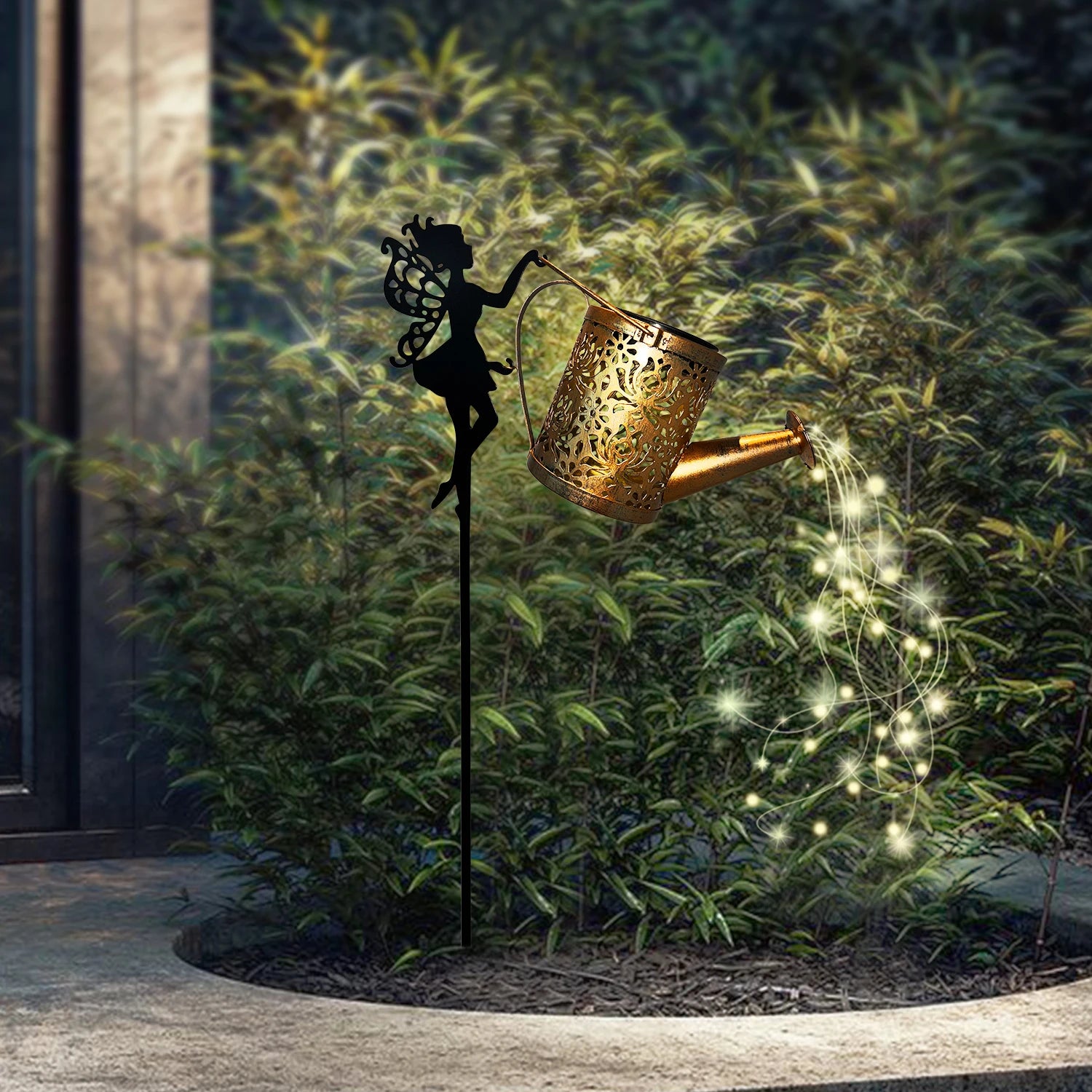 Solar Fairy Watering Can Lights – Outdoor Decorative Kettle with Cascading String Lights, Perfect for Garden Décor & Gifts