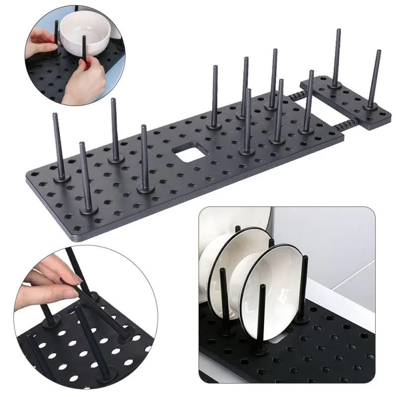 Kitchen Organizer Sink Drain Shelf Dish Drying Rack Bowl Plates Shelf Storage Drawer Desktop Adjustable Holder Home Accessories