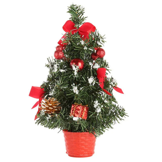 2024 New Year Gift Mini 20/30/40cm Artificial Christmas Tree Table Ornament With LED Light Balls Christmas Decoration For Home