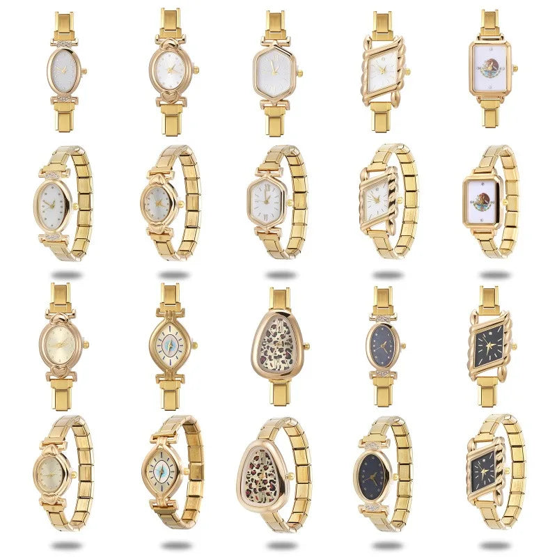 2025 Fashion Women's Men's Stainless Steel Oval Heart Square High Quality Watch Bracelet For Friend Birthday DIY Bracelet Gift