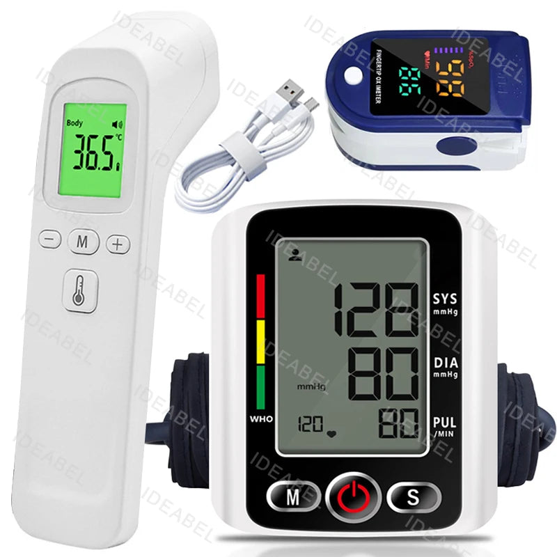 Tensiometer Heart Rate Pulse Meter BP Monitor Healthy Digital Arm Blood Pressure Meter Cuff Medical Automatic Pressure Tonometer