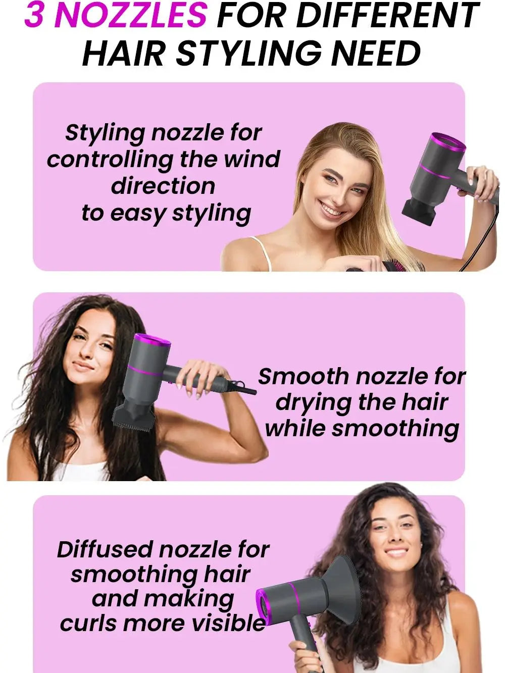 VoluVibe Professional Ionic Hair Dryer – Fast Dry, Low Noise