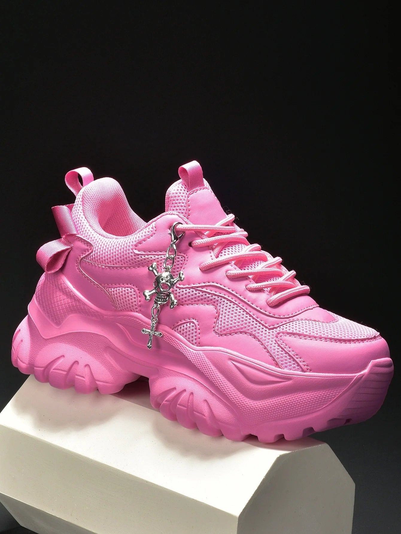 Women’s Punk Platform Sneakers Lace-Up High Heel Shoes