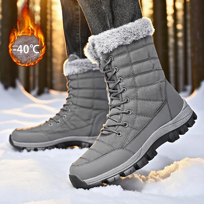 Men’s Winter Snow Boots – Waterproof Anti-Slip Outdoor Shoes