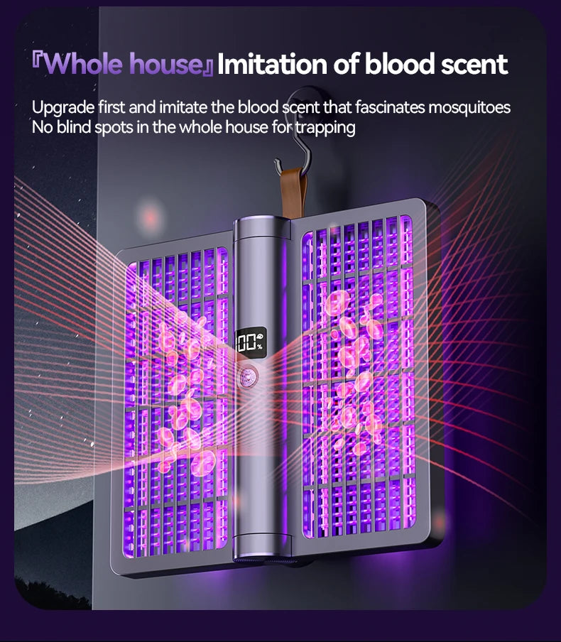 Electric Shock Mosquito Swatter Foldable Zapper Anti Mosquito Lamp Repellent Killer Rechargeable Portable Indoor Outdoor Use