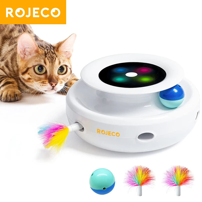 2-in-1 Smart Interactive Cat Toy Set Feather