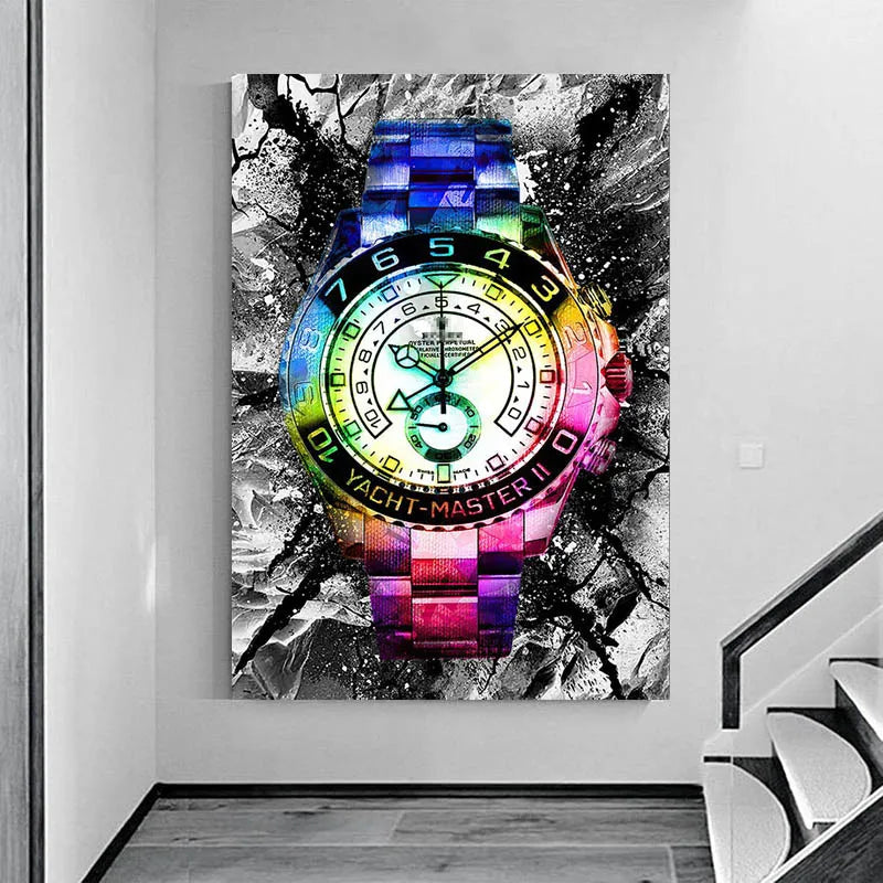 Abstract Luxury Watch Poster Printing, Fashion Watch Canvas Wall Art For Living Room, Office and Home Decoration