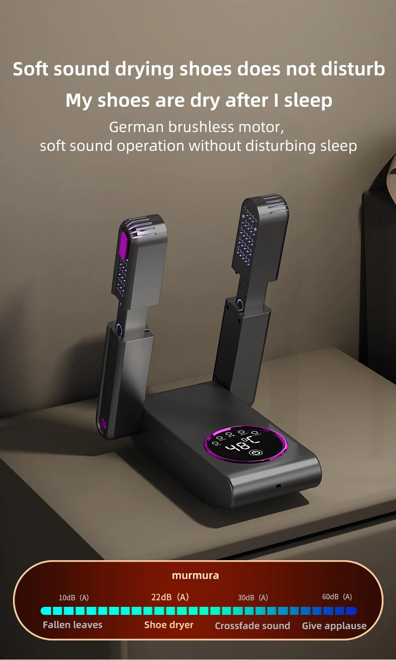 Foldable Electric Shoe Dryer  Deodorizer Sterilizer for Boots Sneakers Portable Smart Display Timer Control Travel Home Gym