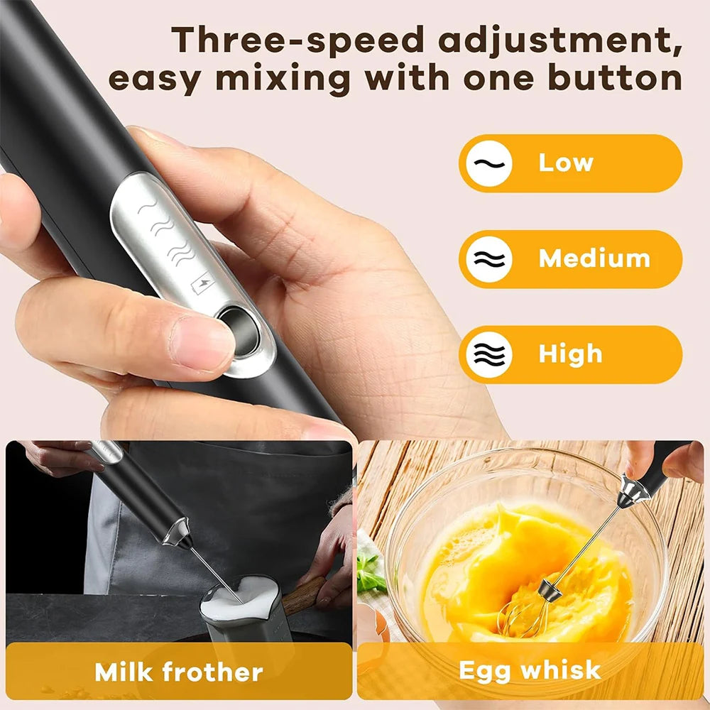 Coffee Milk Frother Handheld Milk Foamer Blenders For Kitchen Egg Blender Electric Whisk Drink Mixer For Matcha Cappuccino