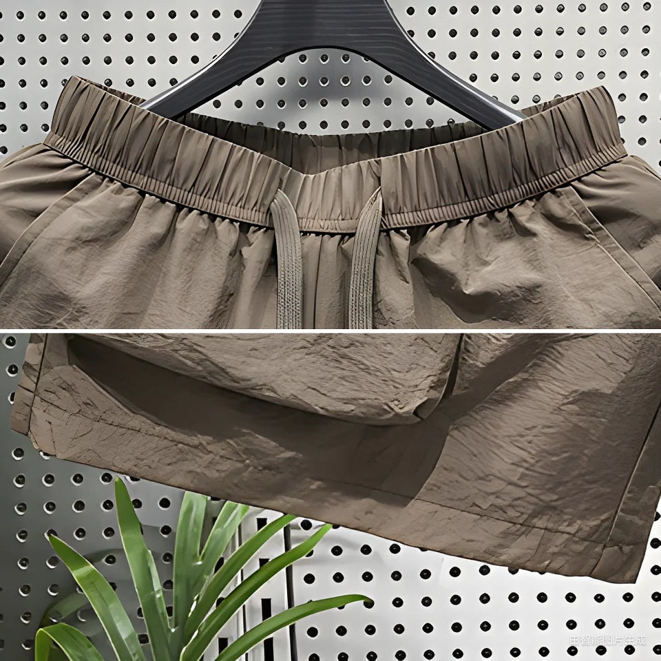 Summer Men's Casual Sports orts Qui Dry Beach Fourths Multi kets Youth Active Sle mid Waist Straight Leg een Color