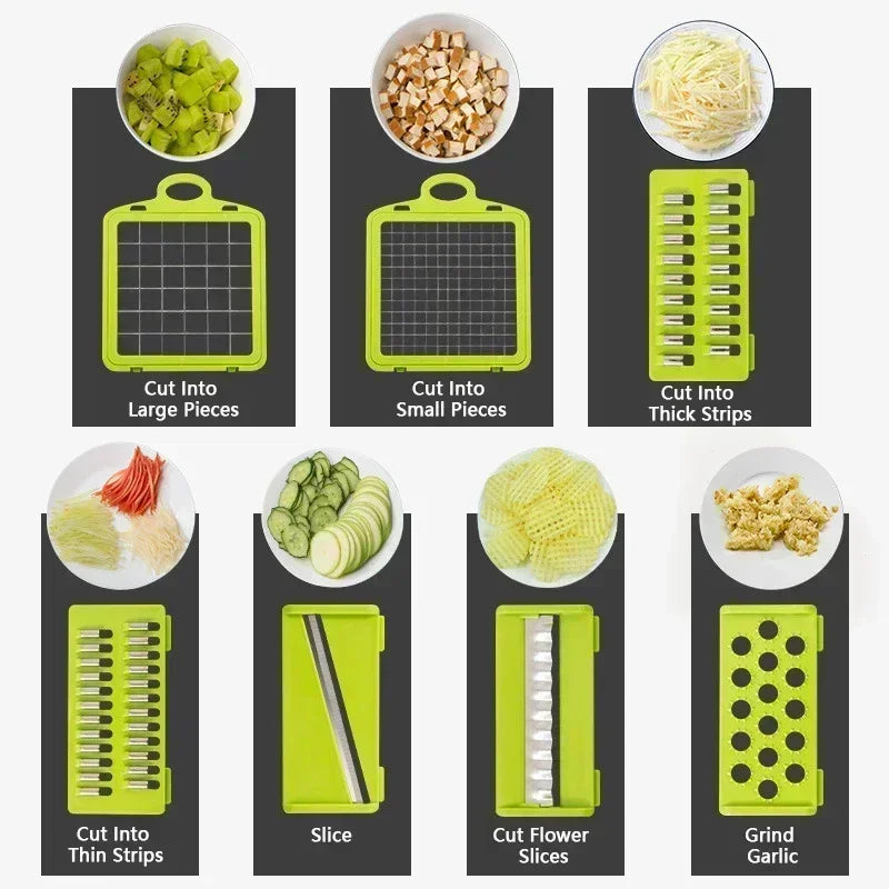 Kitchen large capacity multifunctional vegetable slicer for cutting vegetables, shredded potatoes, and slicing