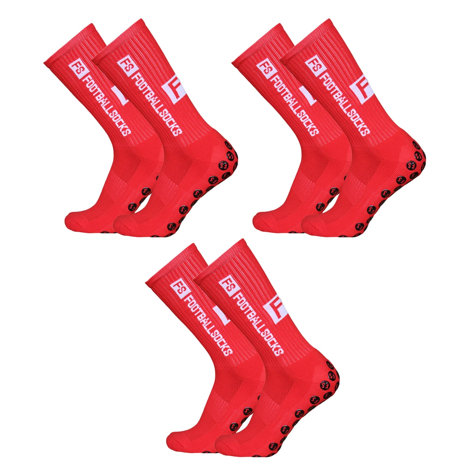 Lixada 3 Packs Sports Socks Athletic Stockings Anti-slip Quick Dry Football Soccer Socks For Football Basketball Hockey Running