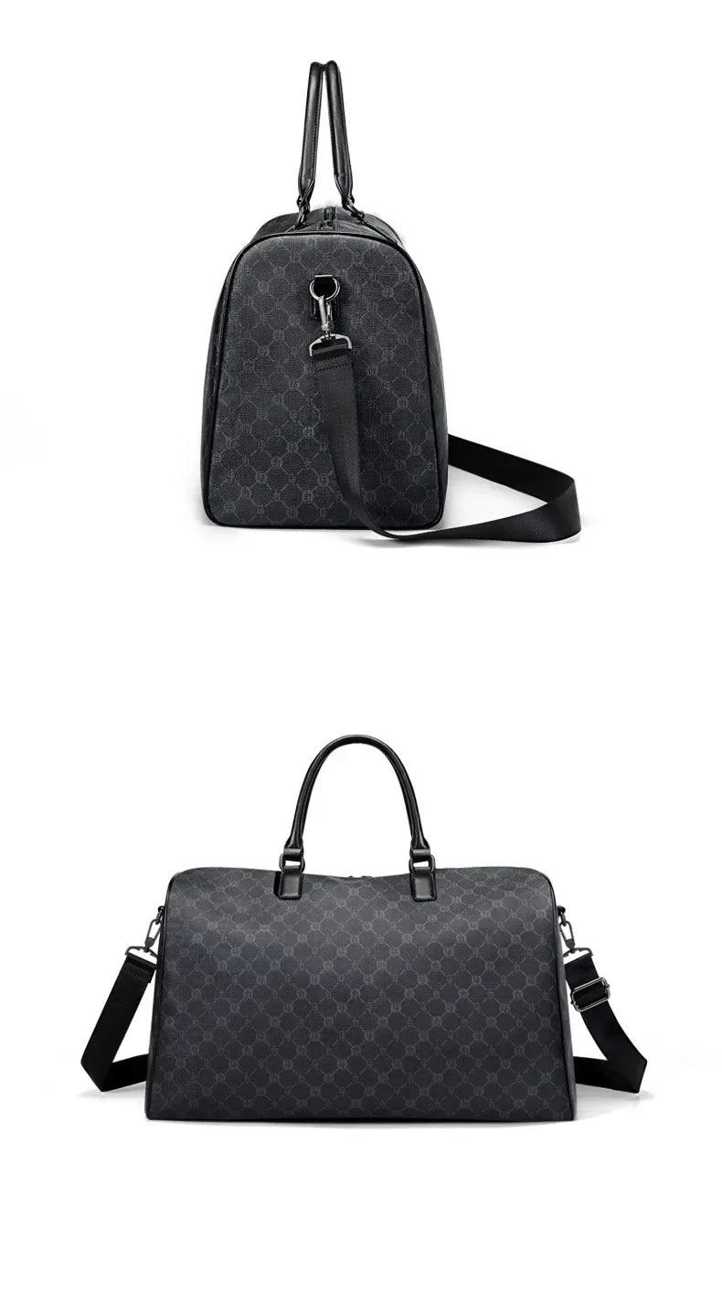 Men Business Travel Luggage Bag Leather Travel Duffle Large Capacity Hand Luggage Bag Short Trip Shoulder Bags Luxury Handbag